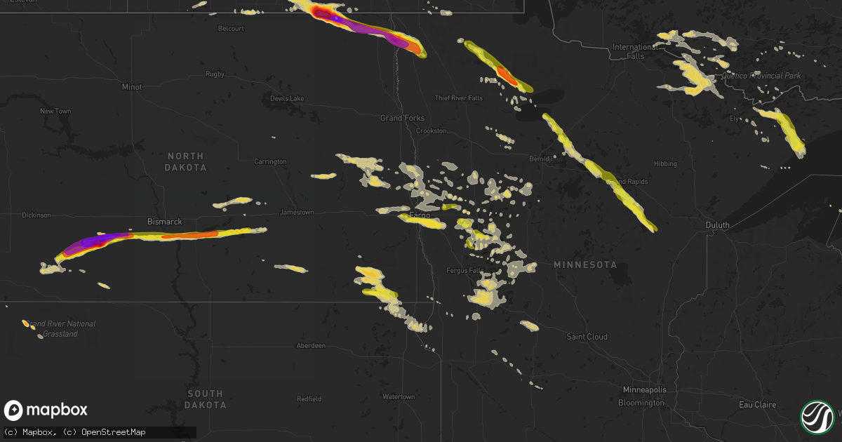 Hail map on July 5, 2014