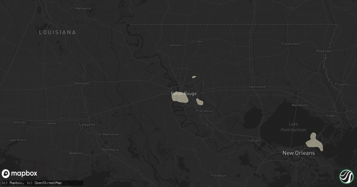 Hail map in Baton Rouge, LA on July 5, 2015