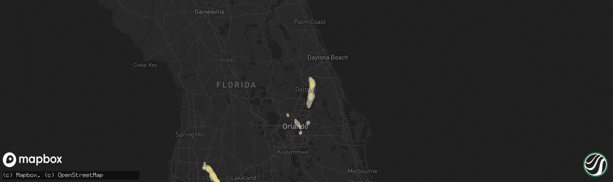 Hail map in Deltona, FL on July 5, 2015