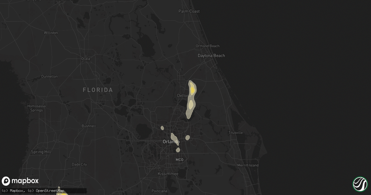 Hail map in Deltona, FL on July 5, 2015