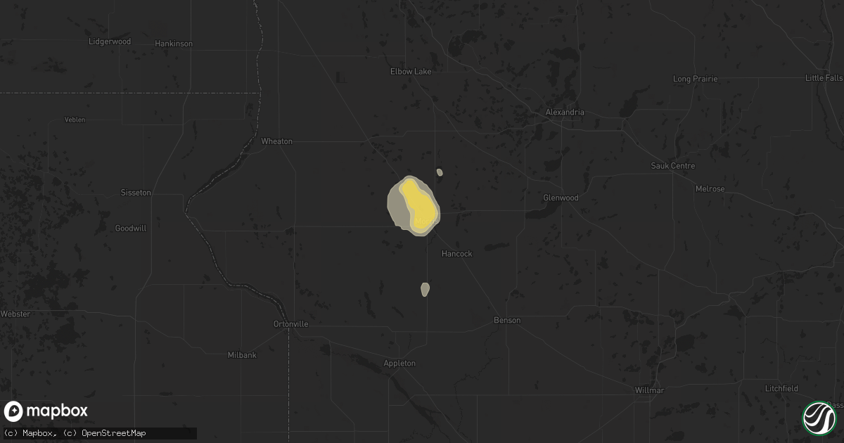 Hail map in Morris, MN on July 5, 2015