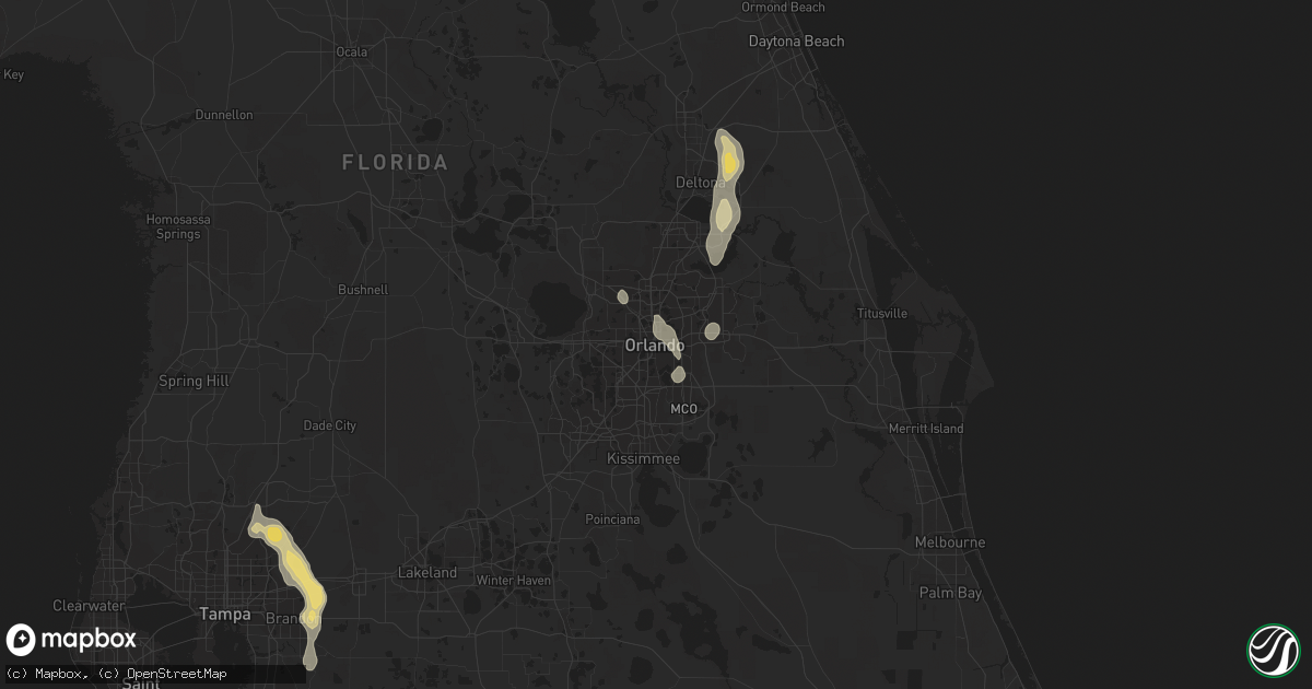 Hail map in Orlando, FL on July 5, 2015