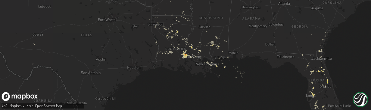 Hail map on July 5, 2015