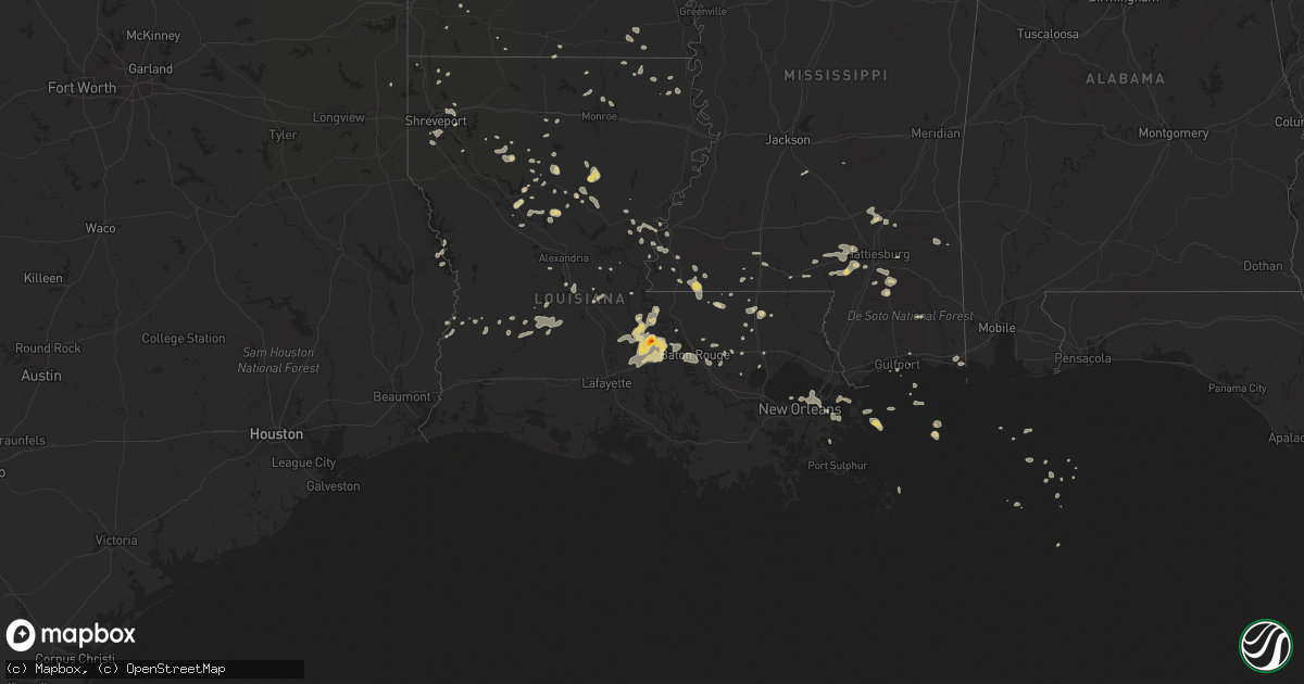 Hail map on July 5, 2015