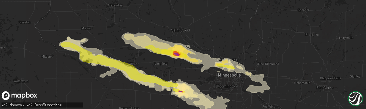 Hail map in Annandale, MN on July 5, 2016