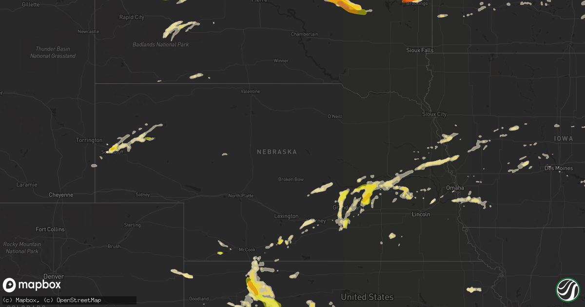 Hail map in Nebraska on July 5, 2016