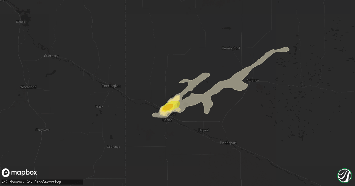 Hail map in Scottsbluff, NE on July 5, 2016
