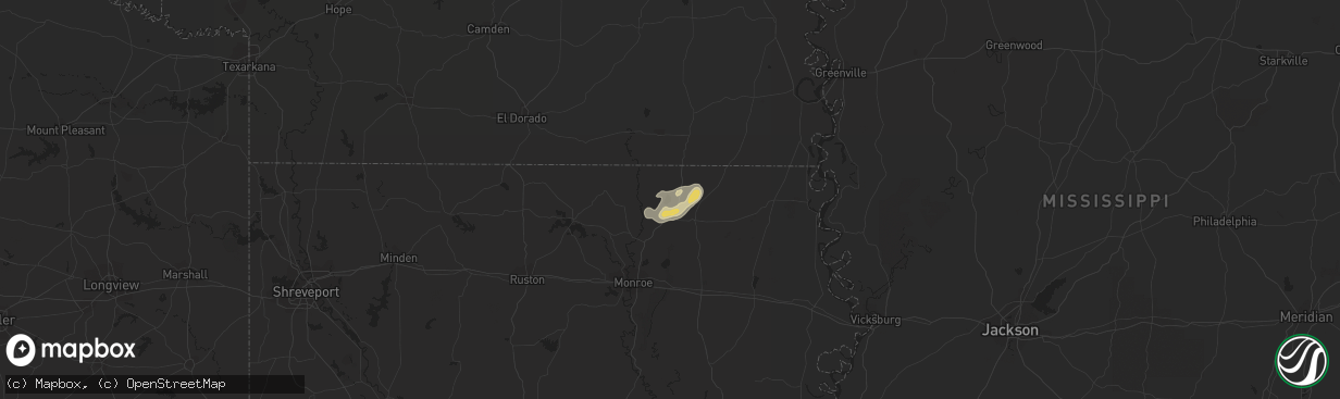 Hail map in Bastrop, LA on July 5, 2017