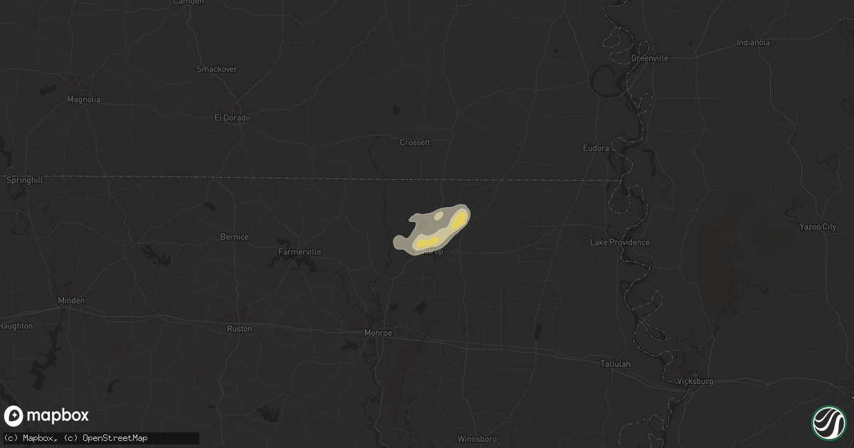 Hail map in Bastrop, LA on July 5, 2017