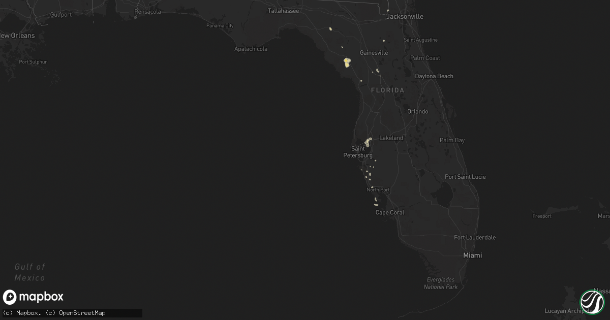 Hail map in Florida on July 5, 2017