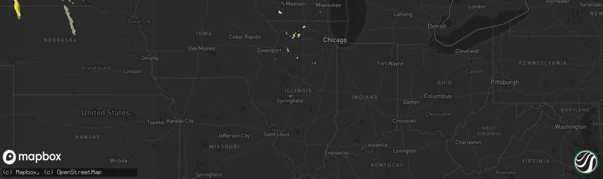 Hail map in Illinois on July 5, 2017