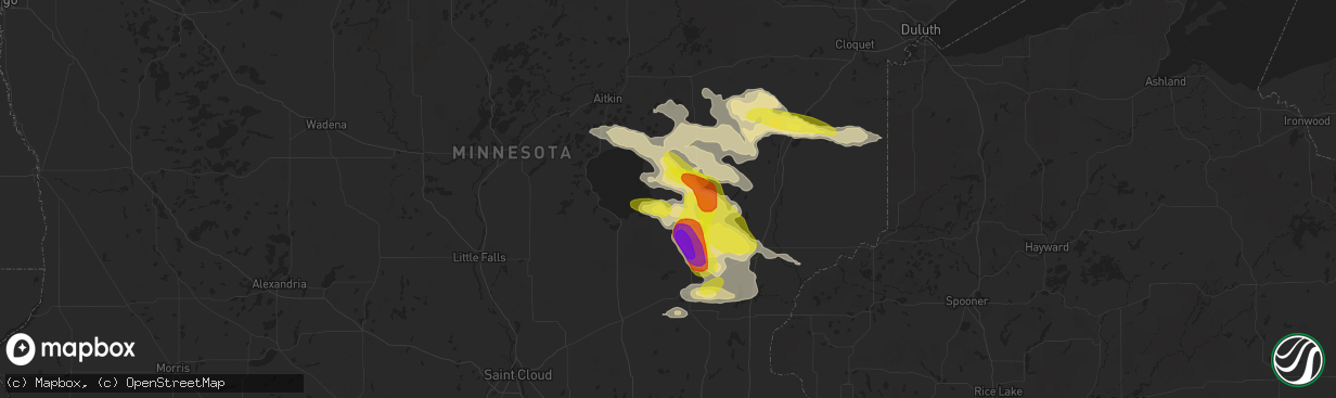 Hail map in Isle, MN on July 5, 2017