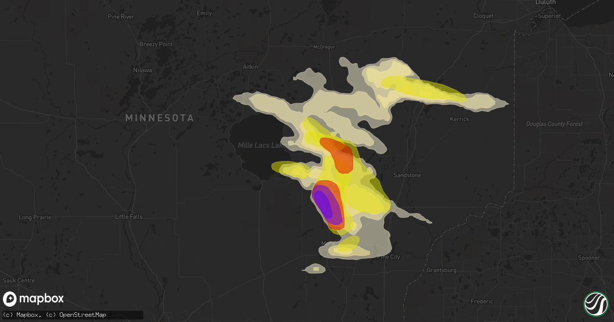 Hail map in Isle, MN on July 5, 2017