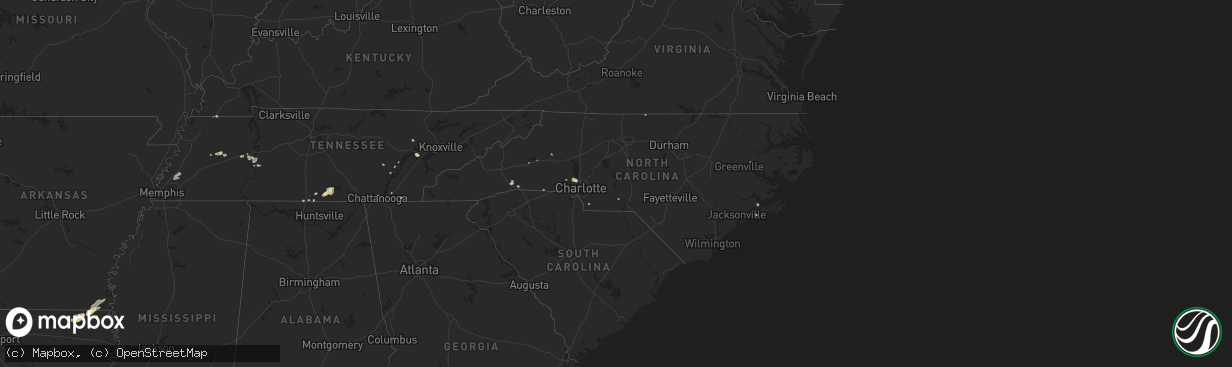 Hail map in North Carolina on July 5, 2017