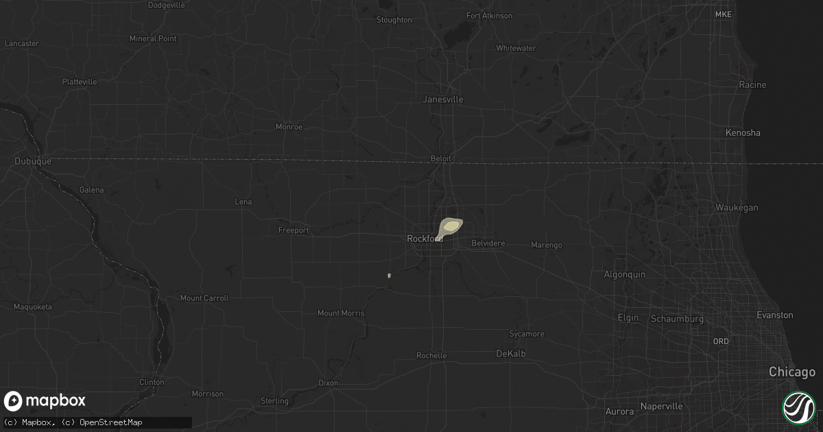 Hail map in Rockford, IL on July 5, 2017
