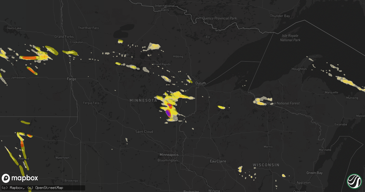 Hail map on July 5, 2017