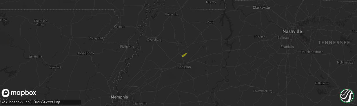 Hail map in Humboldt, TN on July 5, 2018