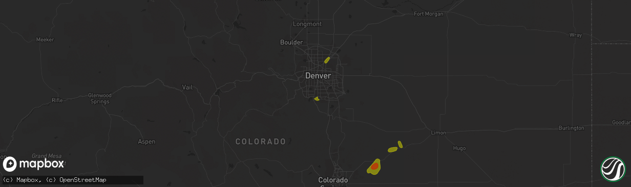 Hail map in Littleton, CO on July 5, 2018