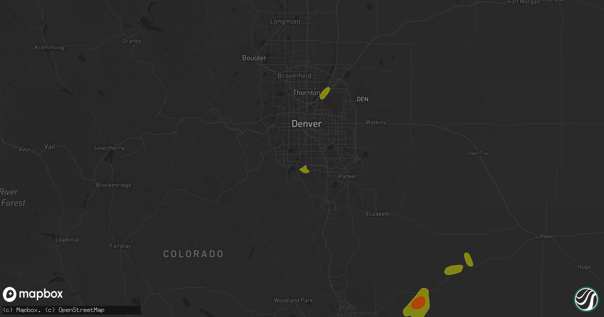 Hail map in Littleton, CO on July 5, 2018