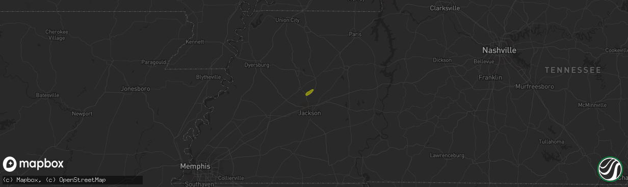 Hail map in Medina, TN on July 5, 2018