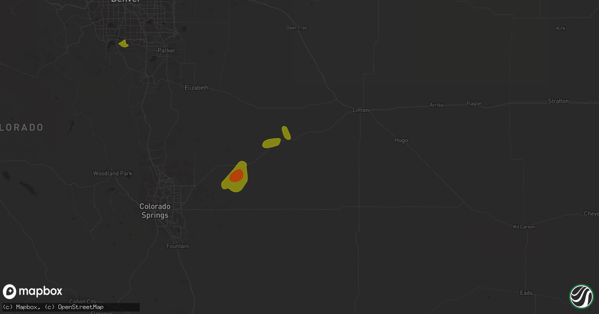 Hail map in Ramah, CO on July 5, 2018