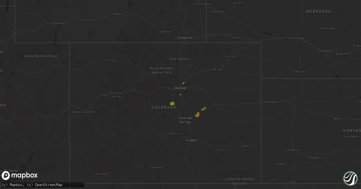 Hail map on July 5, 2018