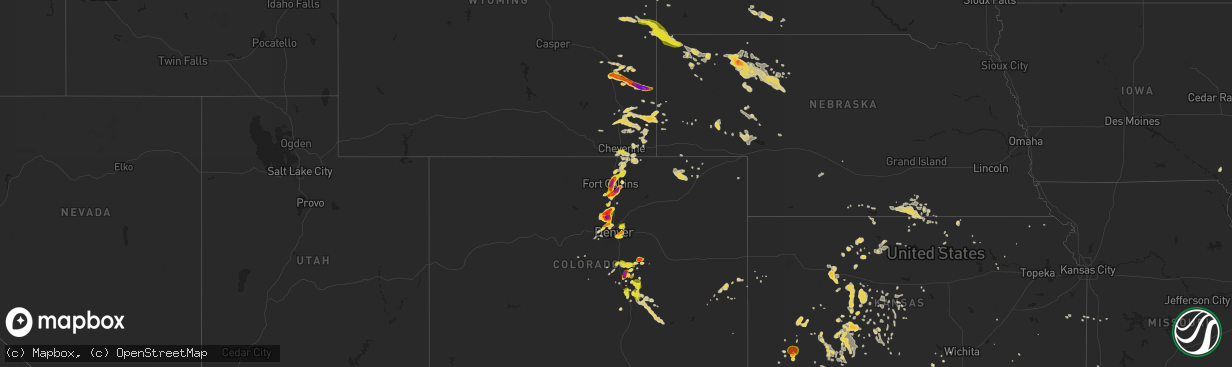 Hail map on July 5, 2019