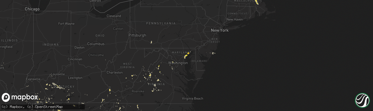 Hail map on July 5, 2020