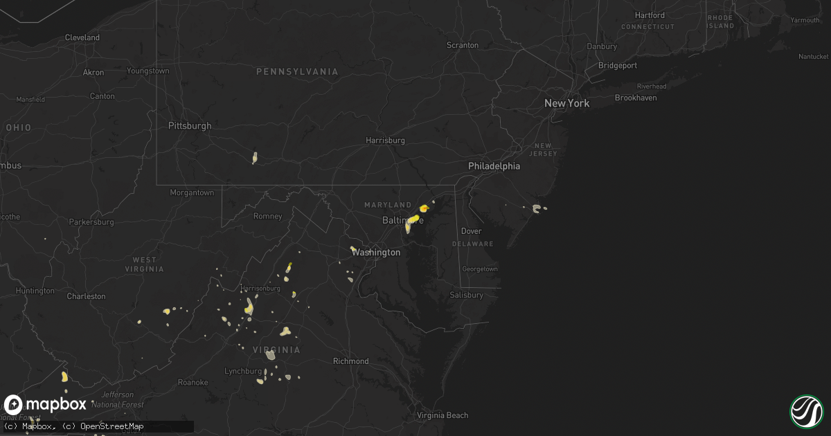 Hail map on July 5, 2020