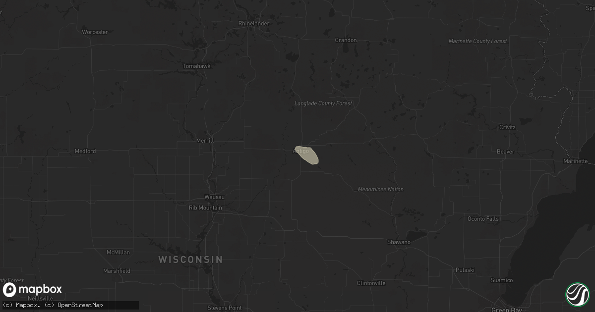 Hail map in Antigo, WI on July 5, 2021