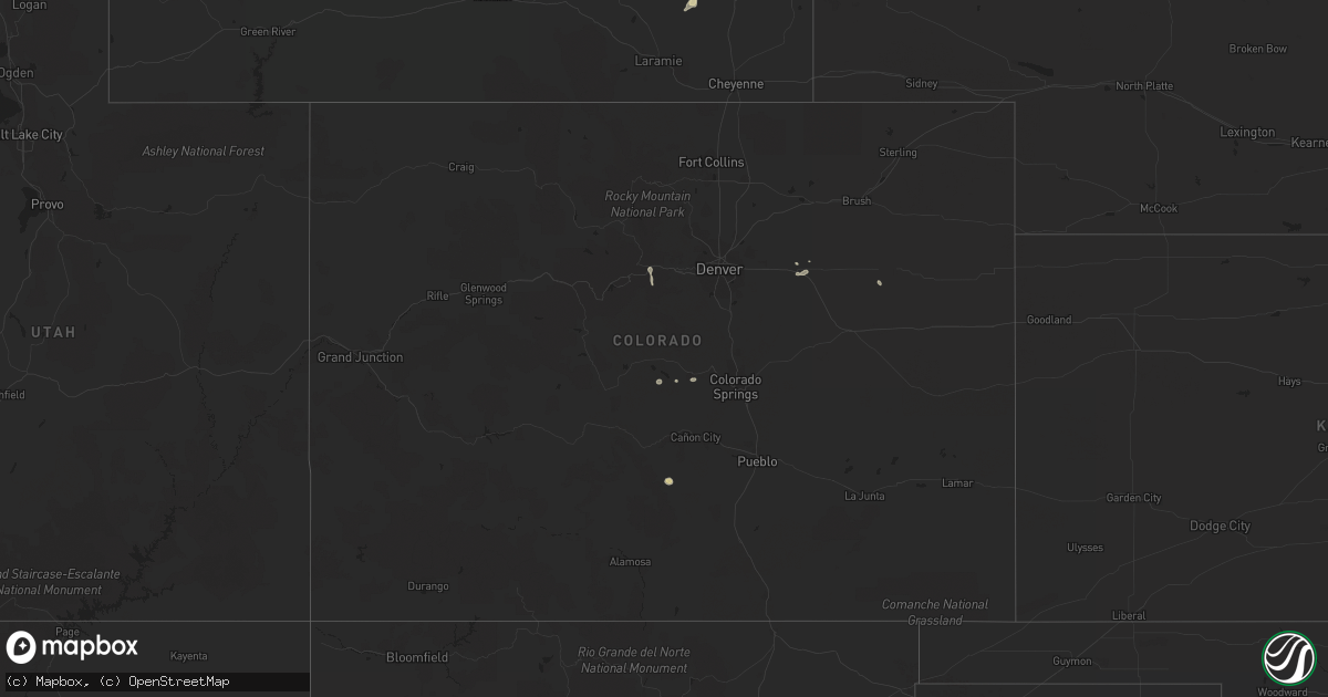 Hail map in Colorado on July 5, 2021