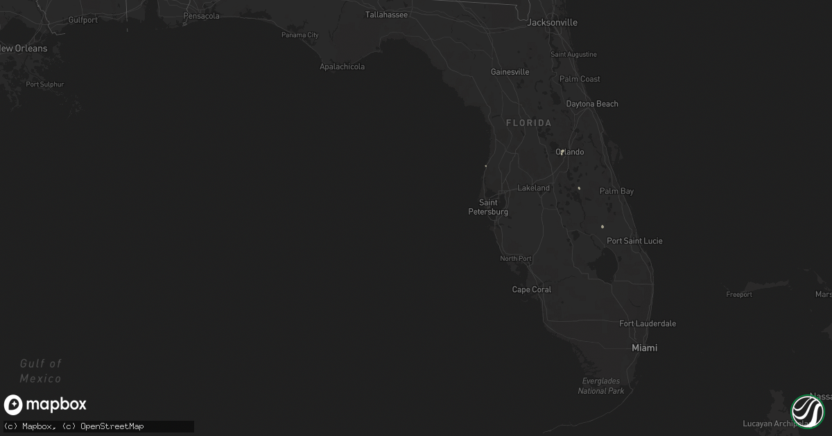 Hail map in Florida on July 5, 2021