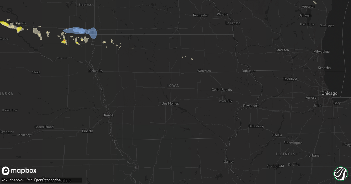 Hail map in Iowa on July 5, 2021