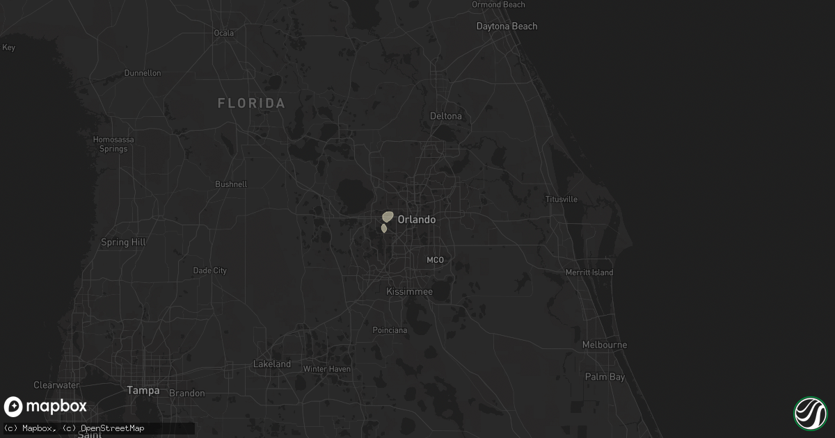 Hail map in Orlando, FL on July 5, 2021