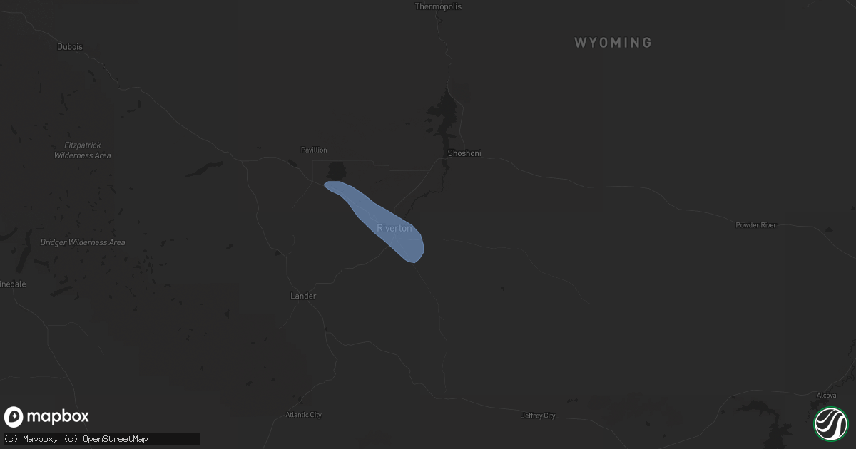 Hail map in Riverton, WY on July 5, 2021