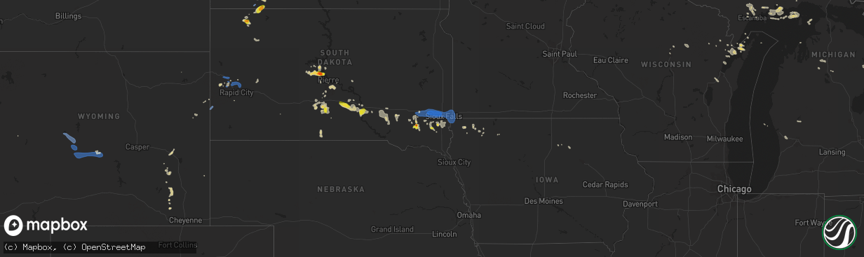 Hail map on July 5, 2021