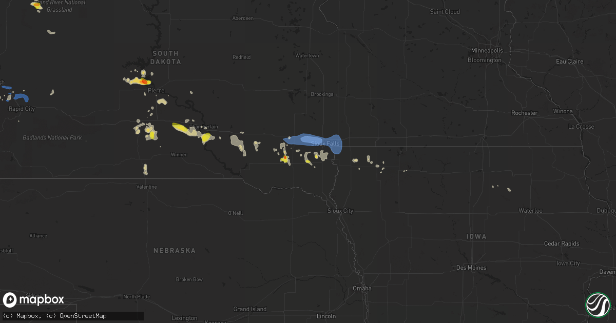 Hail map on July 5, 2021