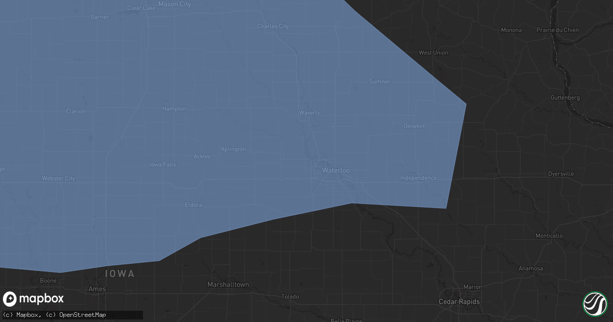 Hail map in Cedar Falls, IA on July 5, 2022