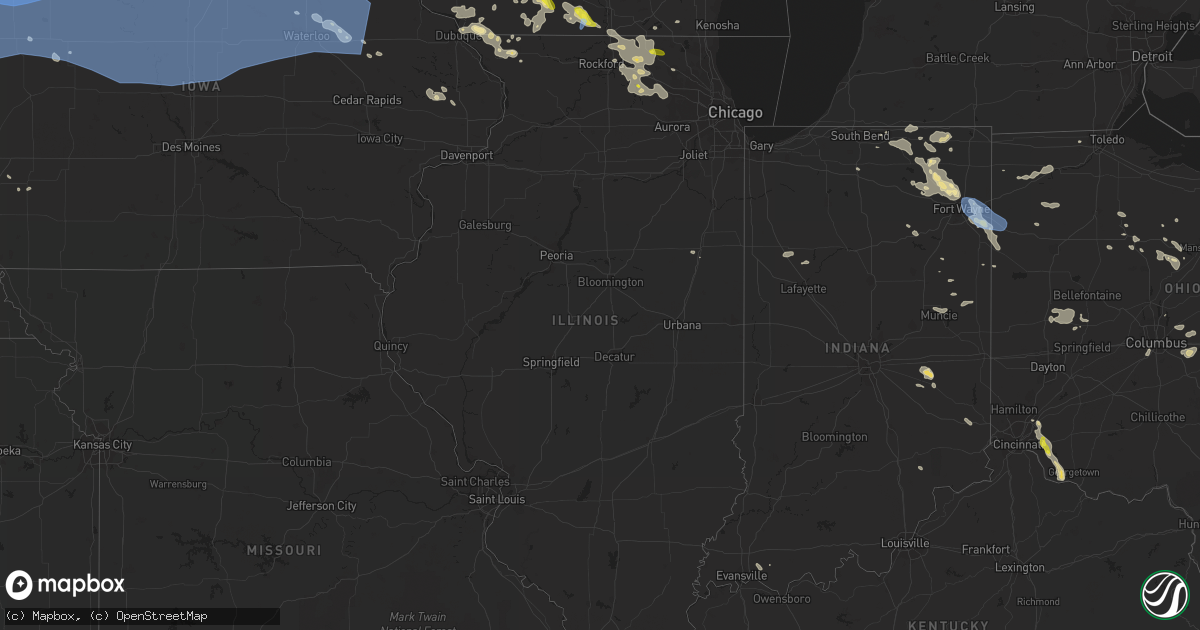 Hail map in Illinois on July 5, 2022