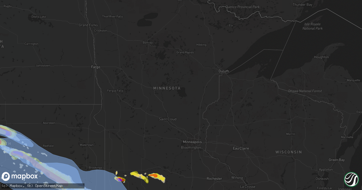 Hail map in Minnesota on July 5, 2022