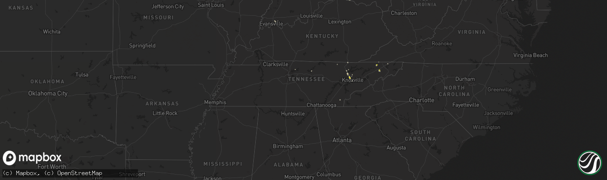 Hail map in Tennessee on July 5, 2022