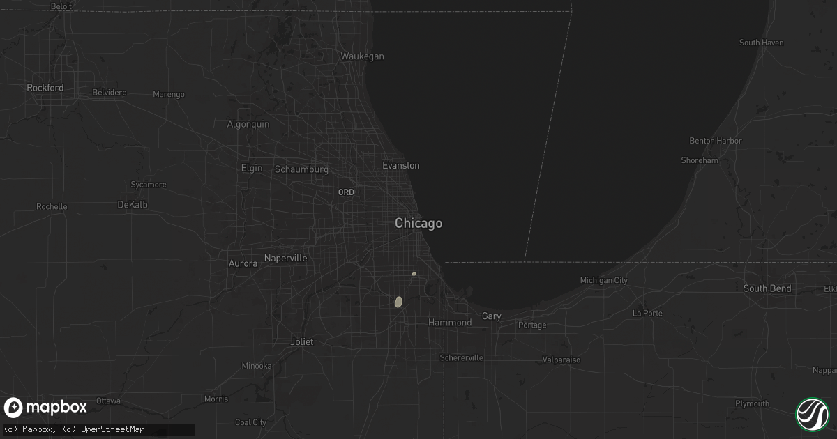 Hail map in Chicago, IL on July 5, 2023