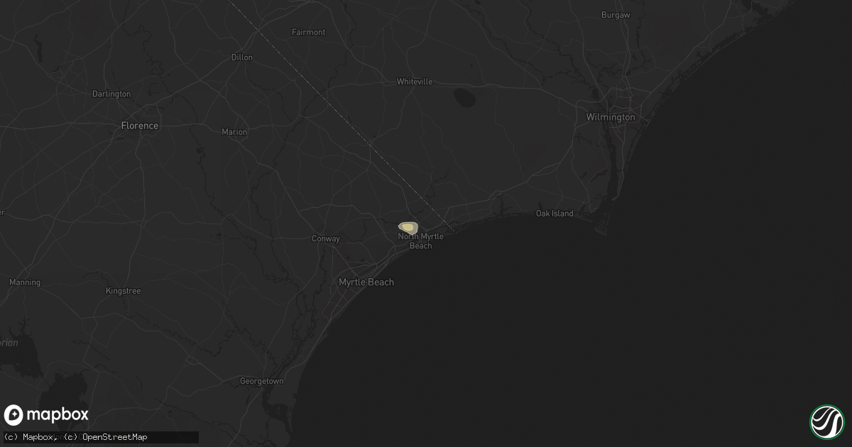 Hail map in Little River, SC on July 5, 2023