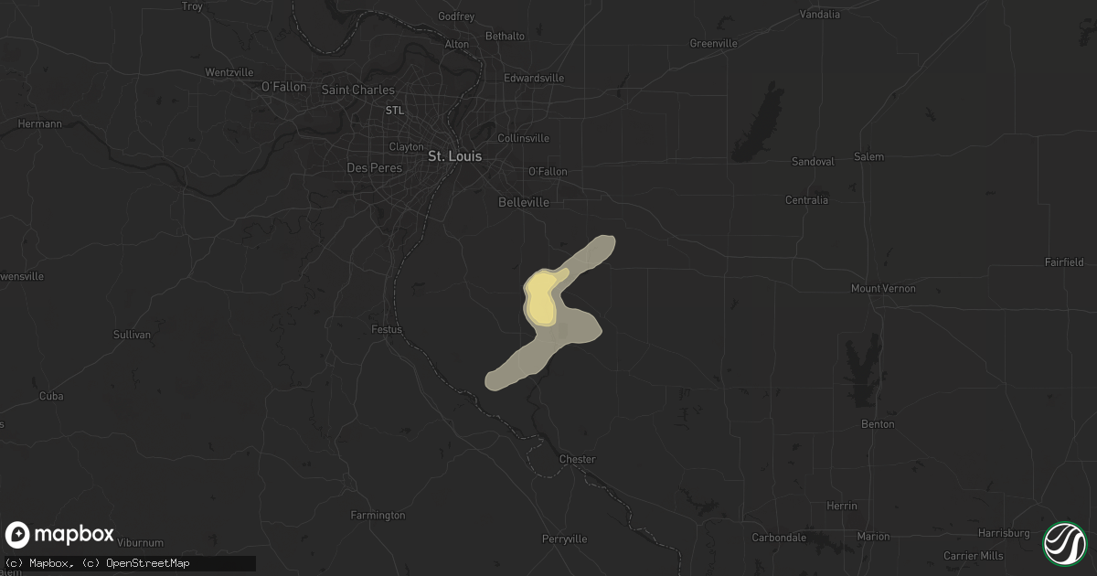 Hail map in New Athens, IL on July 5, 2023