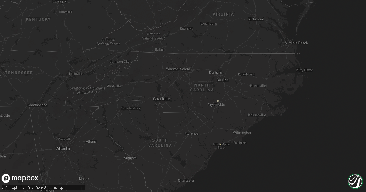 Hail map in North Carolina on July 5, 2023