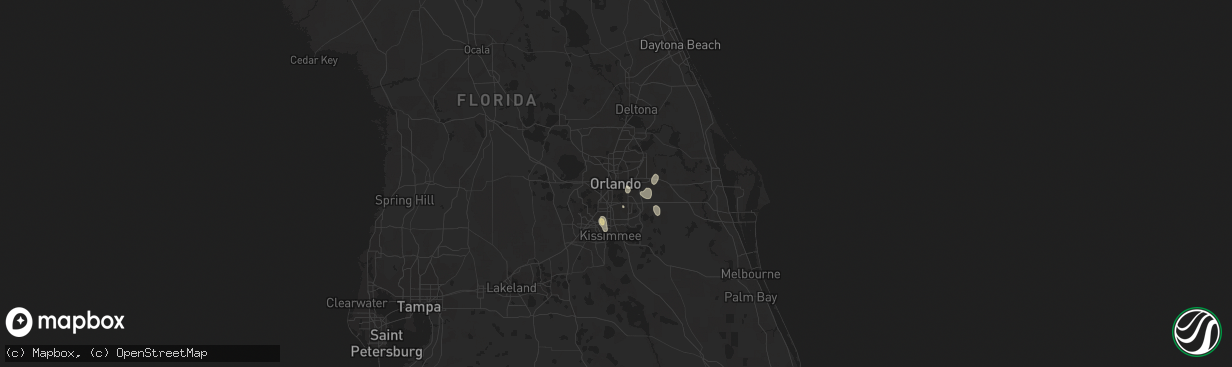 Hail map in Orlando, FL on July 5, 2023