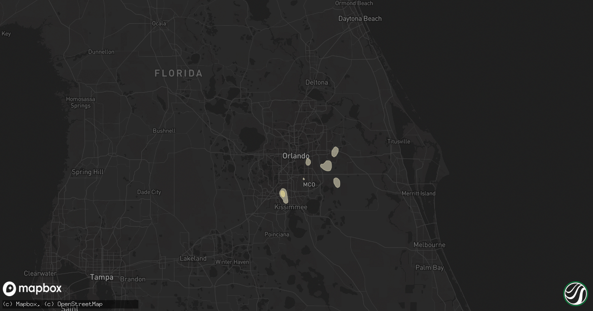 Hail map in Orlando, FL on July 5, 2023