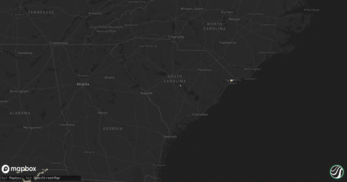 Hail map in South Carolina on July 5, 2023