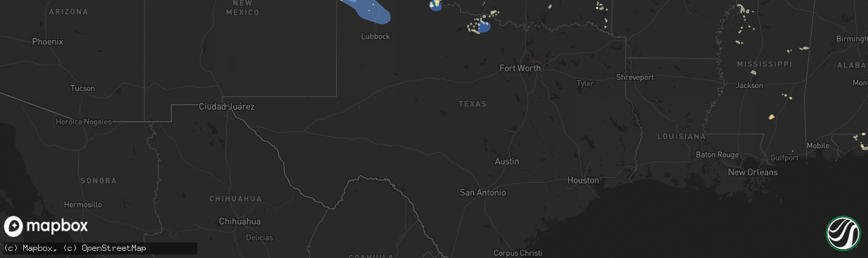 Hail map in Texas on July 5, 2023