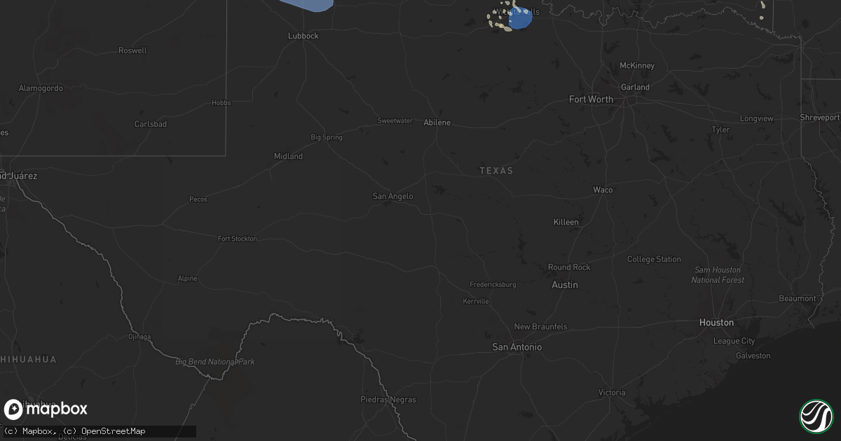 Hail map in Texas on July 5, 2023